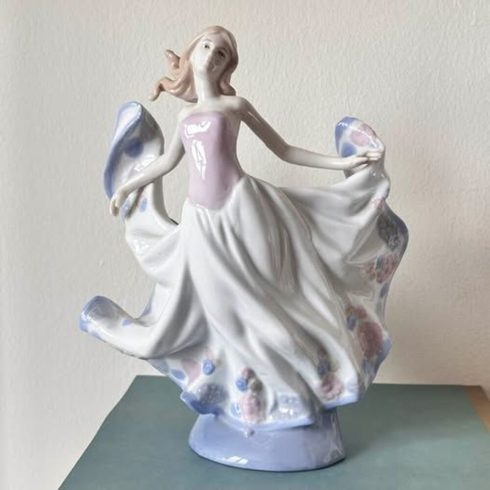 Epicentr K Ukraine Ceramic Dancer Figurine M88212 Lavender Blue Gown 11.5"